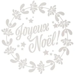 Sticker pour fenêtre couronne de Noël blanc