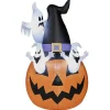 Structure gonflable Citrouille Fantôme Halloween H158 cm