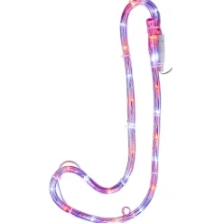 Sucre d'orge de Noël lumineux 24 LED blanc froid et rouge H.3m