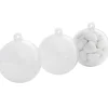 Suspension boule blanche et transparente x3