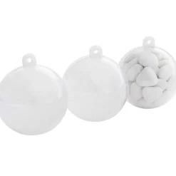 Suspension boule blanche et transparente x3