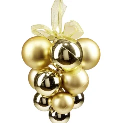 Suspension de Noël boule grappe dorée Ø12/15xH20cm