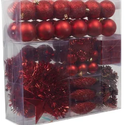 Suspension Noël rouge argenté x100