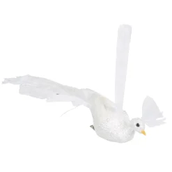 Suspension paon blanc neige pailleté Noël