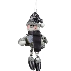 Suspension Père Noël ou bonhomme de neige gris blanc