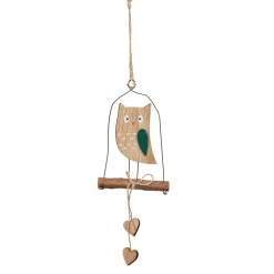 Suspension sapin Noël chouette sur une branche