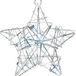 Suspension étoile de Noël argentée bleue