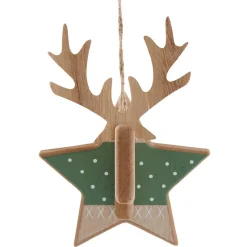 Suspension Tête de cerf support étoile mdf vert naturel