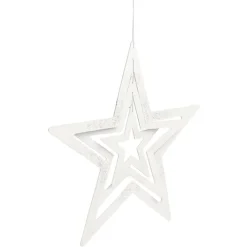 Étoile encastrée à suspendre blanc iridescent H43,5cm