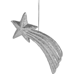 Étoile filante à suspendre argenté pailleté