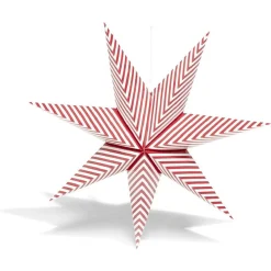 Étoile pliante à suspendre rouge et blanc H80cm