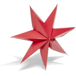 Étoile pliante à suspendre rouge et blanc H80cm