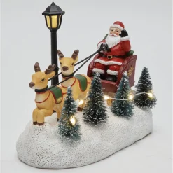 Traîneau de Noël et rennes lumineux 6 LED