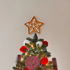 Tête de sapin étoile pain d'épices H16,5cm