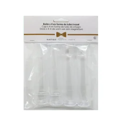 Tube à essai avec bouchon transparent x4