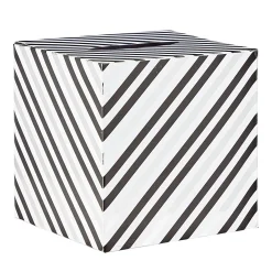 Urne d'anniversaire motif rayé noir et blanc en carton