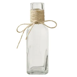 Vase soliflore verre goulot décor corde