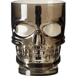 Verre plastique forme tête de mort noir Ø9,5xH12,5cm