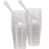 Verrine et cuillère pailletée argentée plastique x12